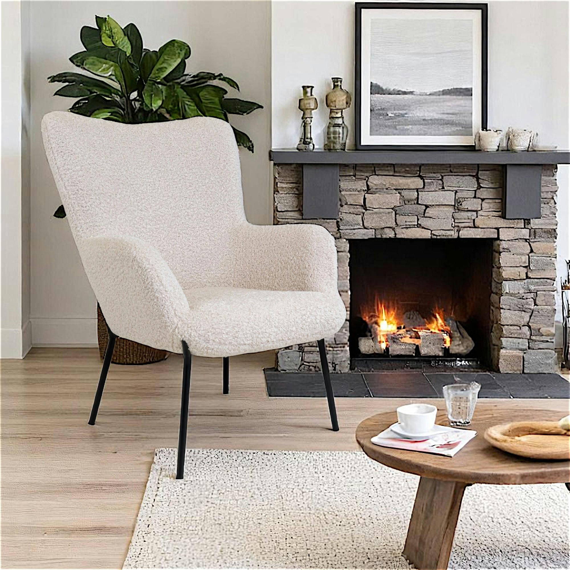 Fauteuil en peau de mouton synthétique BERLIN