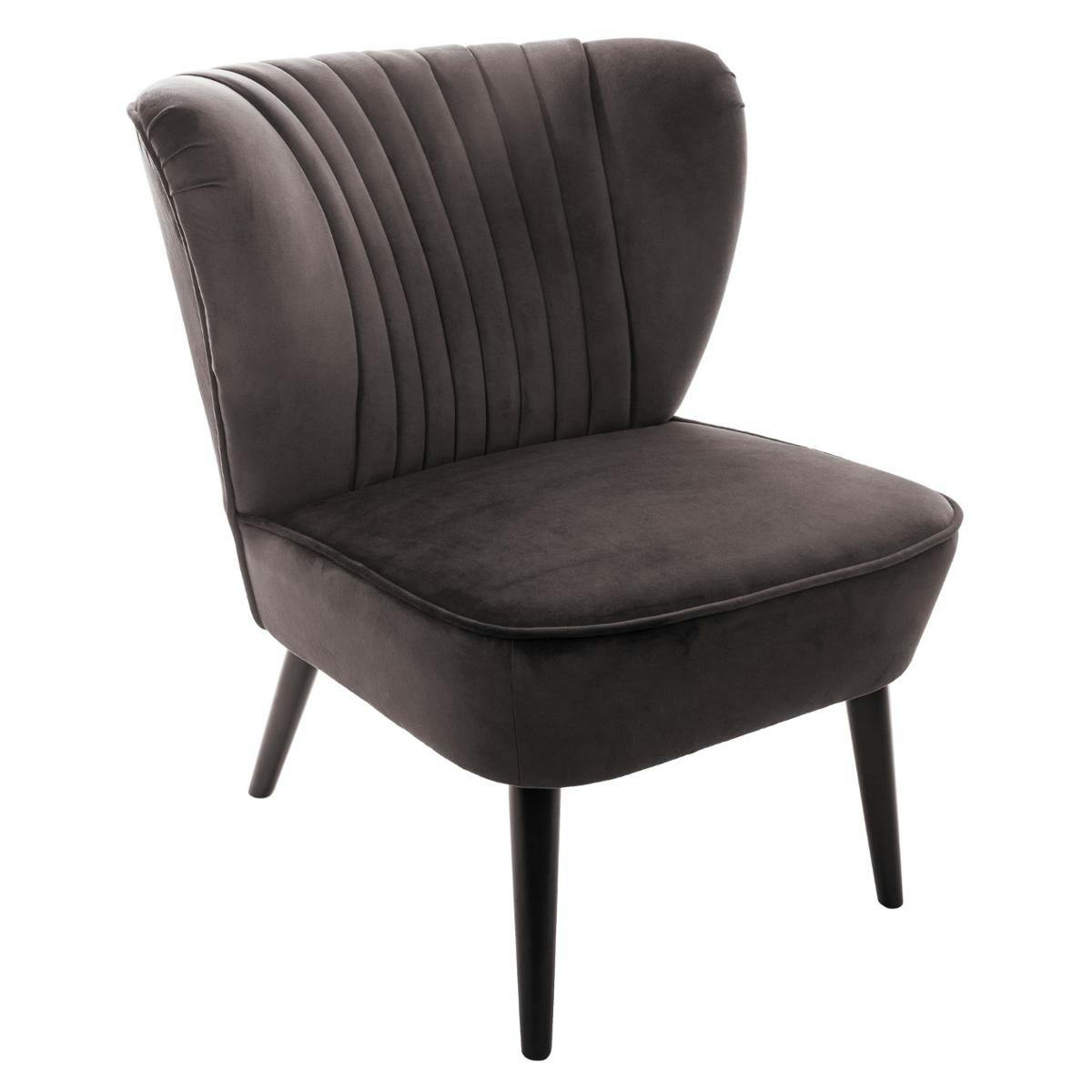 Fauteuil en velours gris réf. 30022065