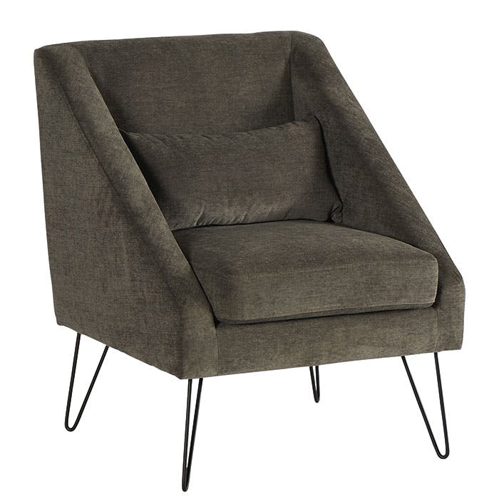 Fauteuil en velours pieds épingle MALMOE