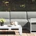 Module fauteuil en aluminium blanc et tissu gris pour salon de jardin design MAJORQUE