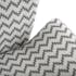 Fauteuil forme design en tissu blanc gris motif zigzag et pieds bois 72x70x83cm COPPEN