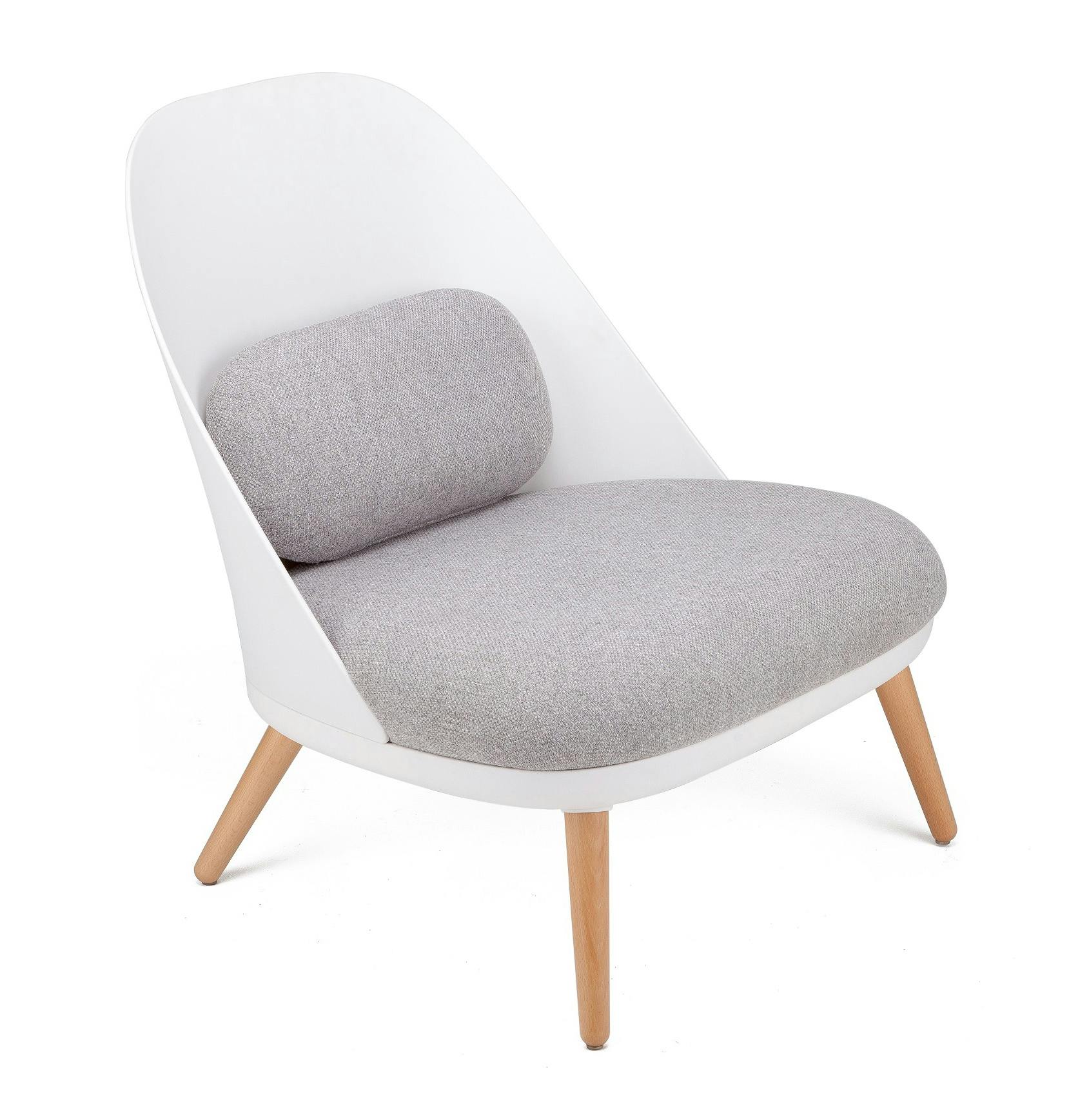 Fauteuil moderne en plastique et tissu blanc 70x65x75cm AMAL
