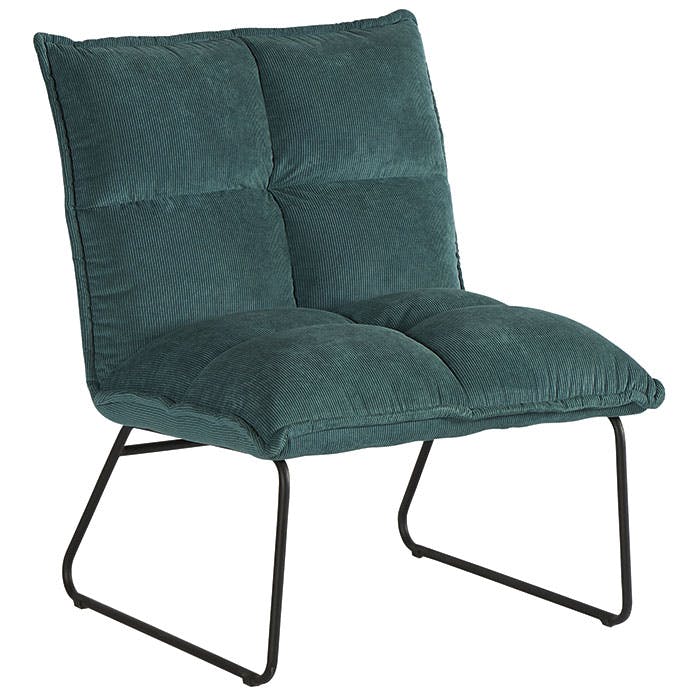 Fauteuil moderne en velours bleu MALMOE