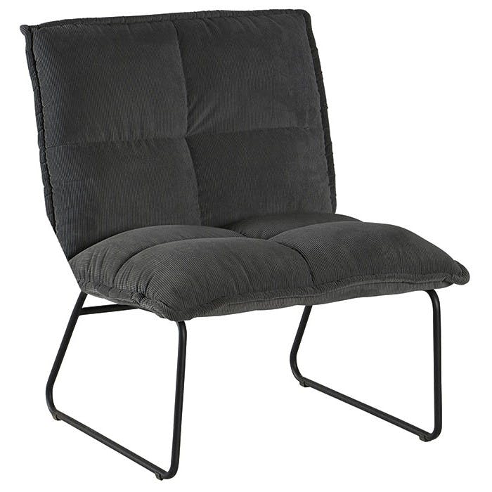 Fauteuil moderne en velours gris MALMOE