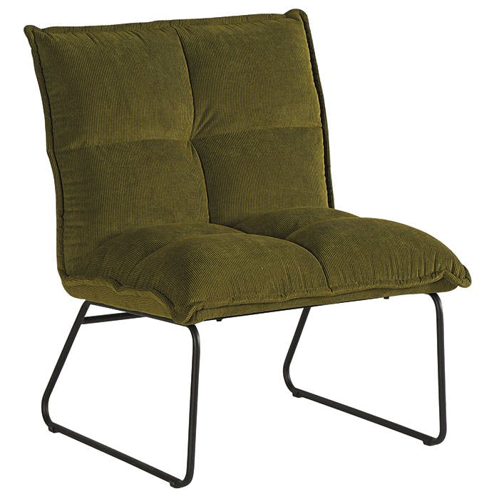 Fauteuil moderne en velours vert MALMOE