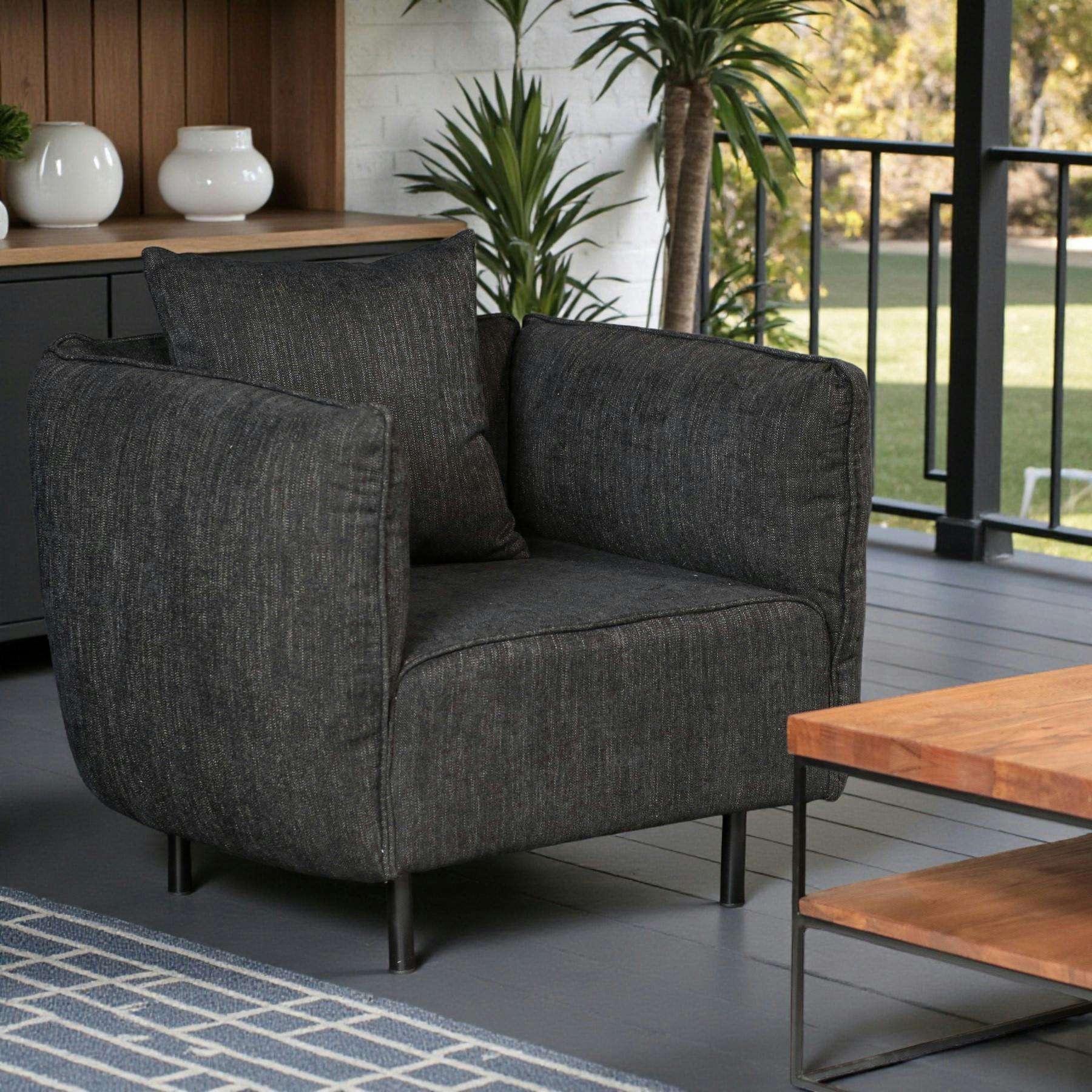 Fauteuil moderne noir TURIN