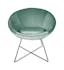 Fauteuil moderne rond en velours vert amande 78x68x80cm AMAL