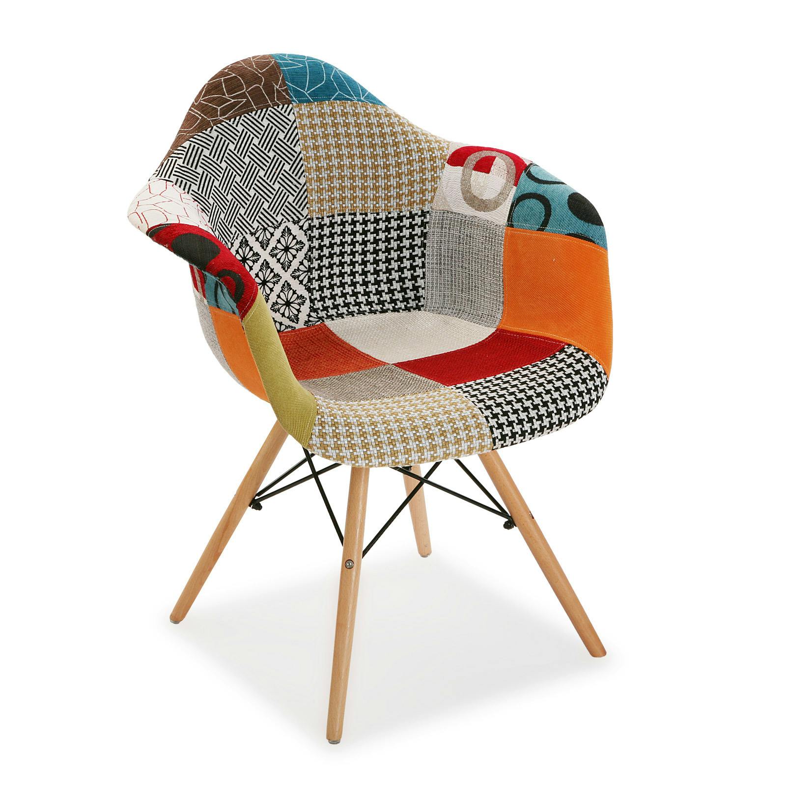 Fauteuil patchwork mix tissus 1