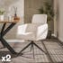 Fauteuil pivotant blanc avec appuie-tête (lot de 2) CREEK