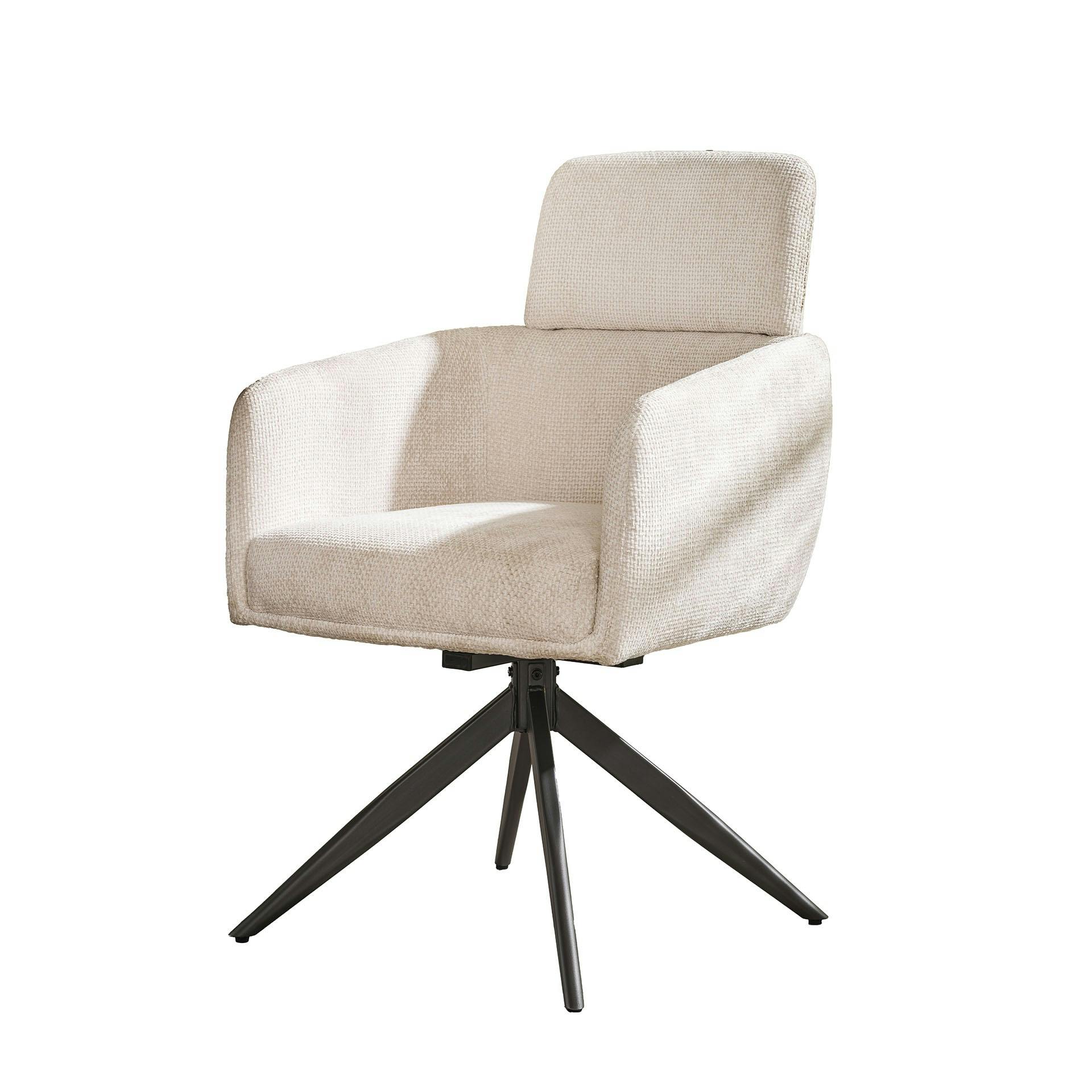 Fauteuil pivotant blanc avec appuie-tête (lot de 2) CREEK