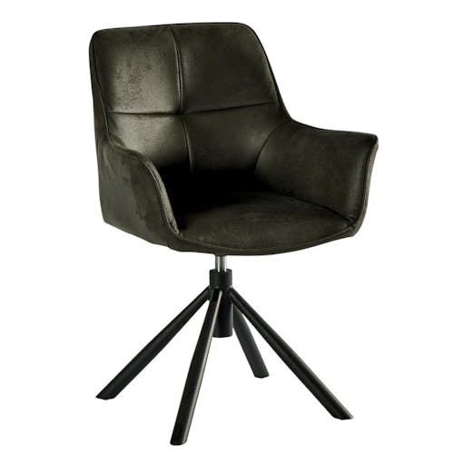 Fauteuil pivotant contemporain microfibre grise (lot de 2) IENA