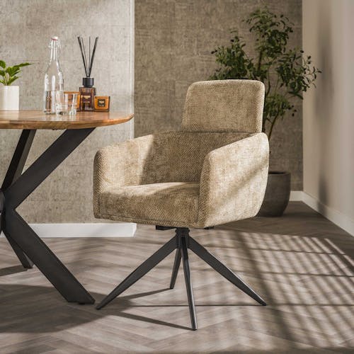 Fauteuil pivotant sable avec appuie-tête (lot de 2) CREEK