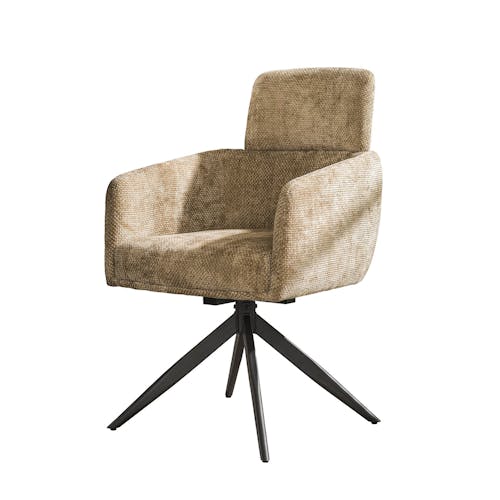 Fauteuil pivotant sable avec appuie-tête (lot de 2) CREEK