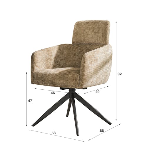 Fauteuil pivotant sable avec appuie-tête (lot de 2) CREEK