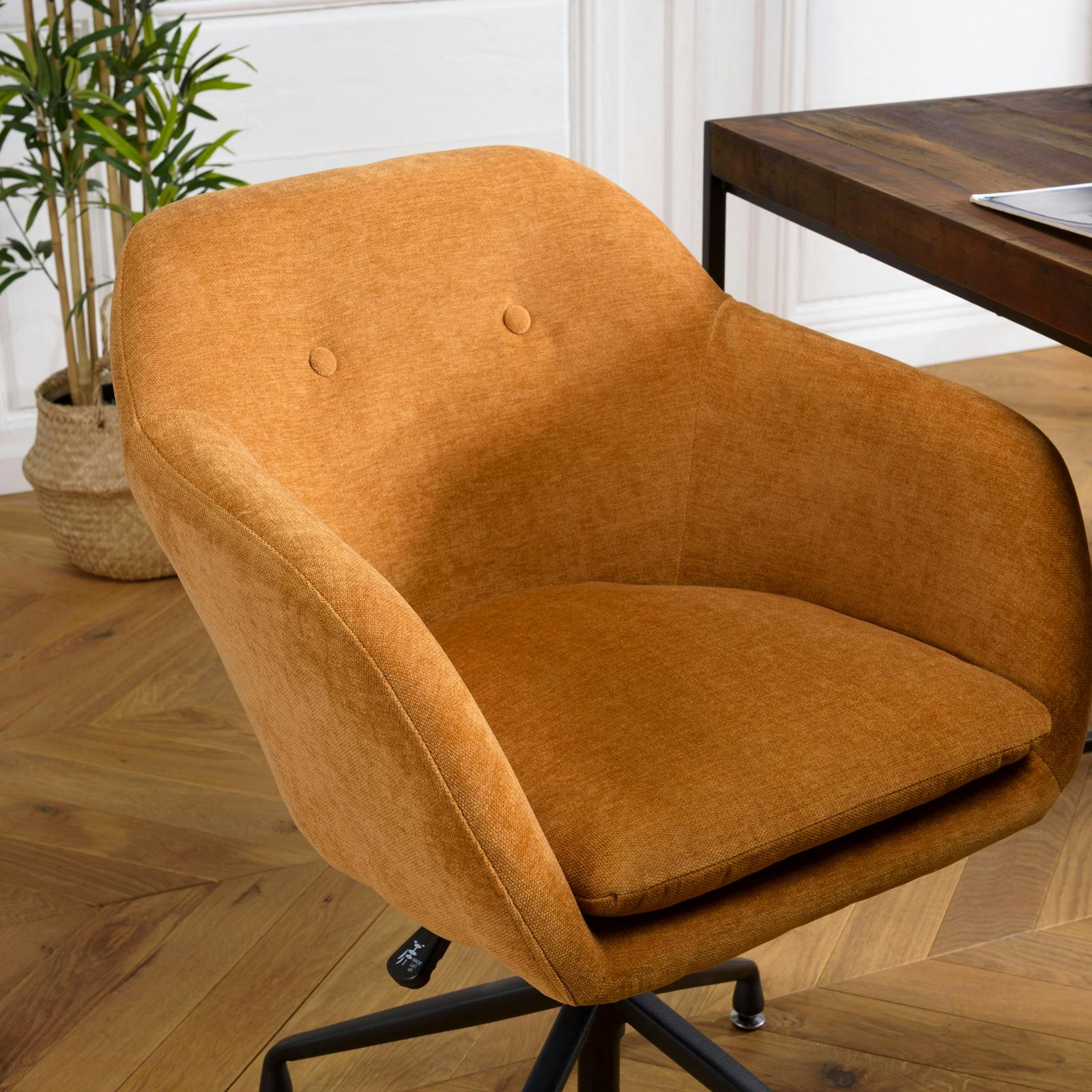 Fauteuil pivotant vintage rouille TIM