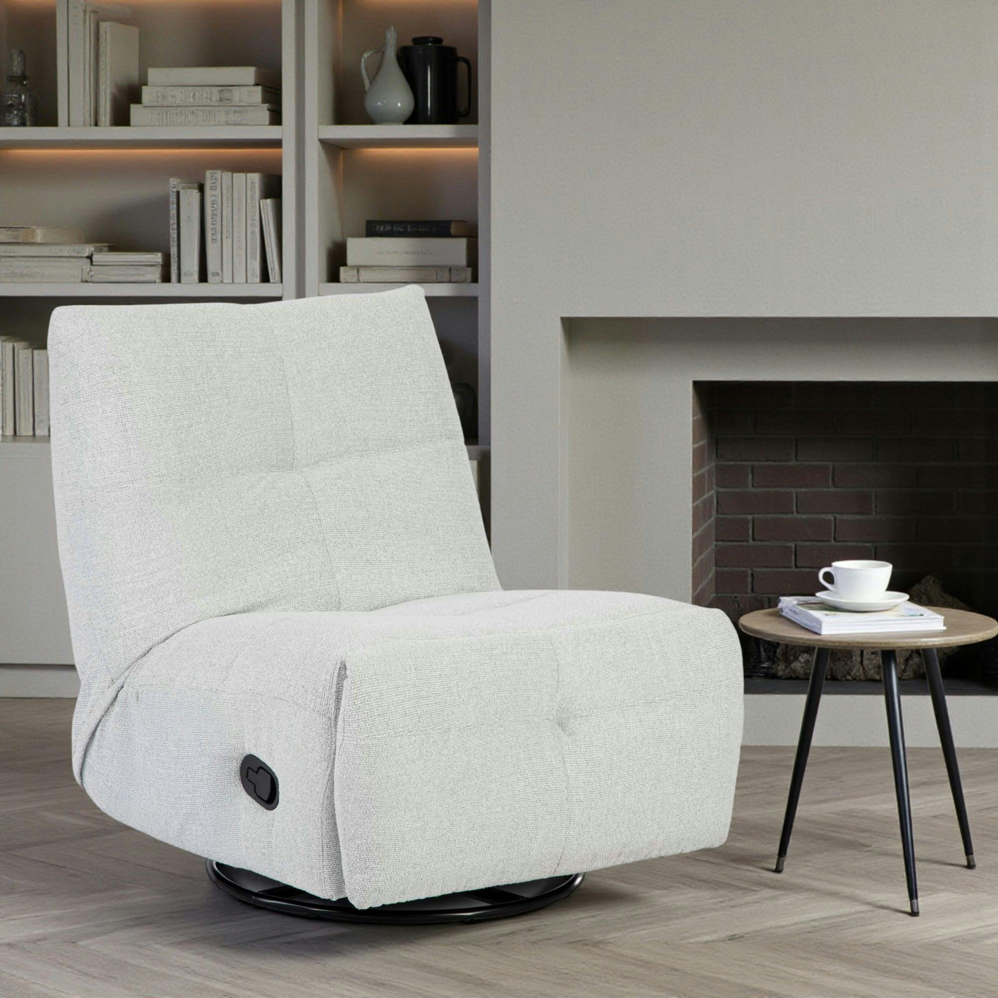 Fauteuil relax inclinable gris clair BELORA