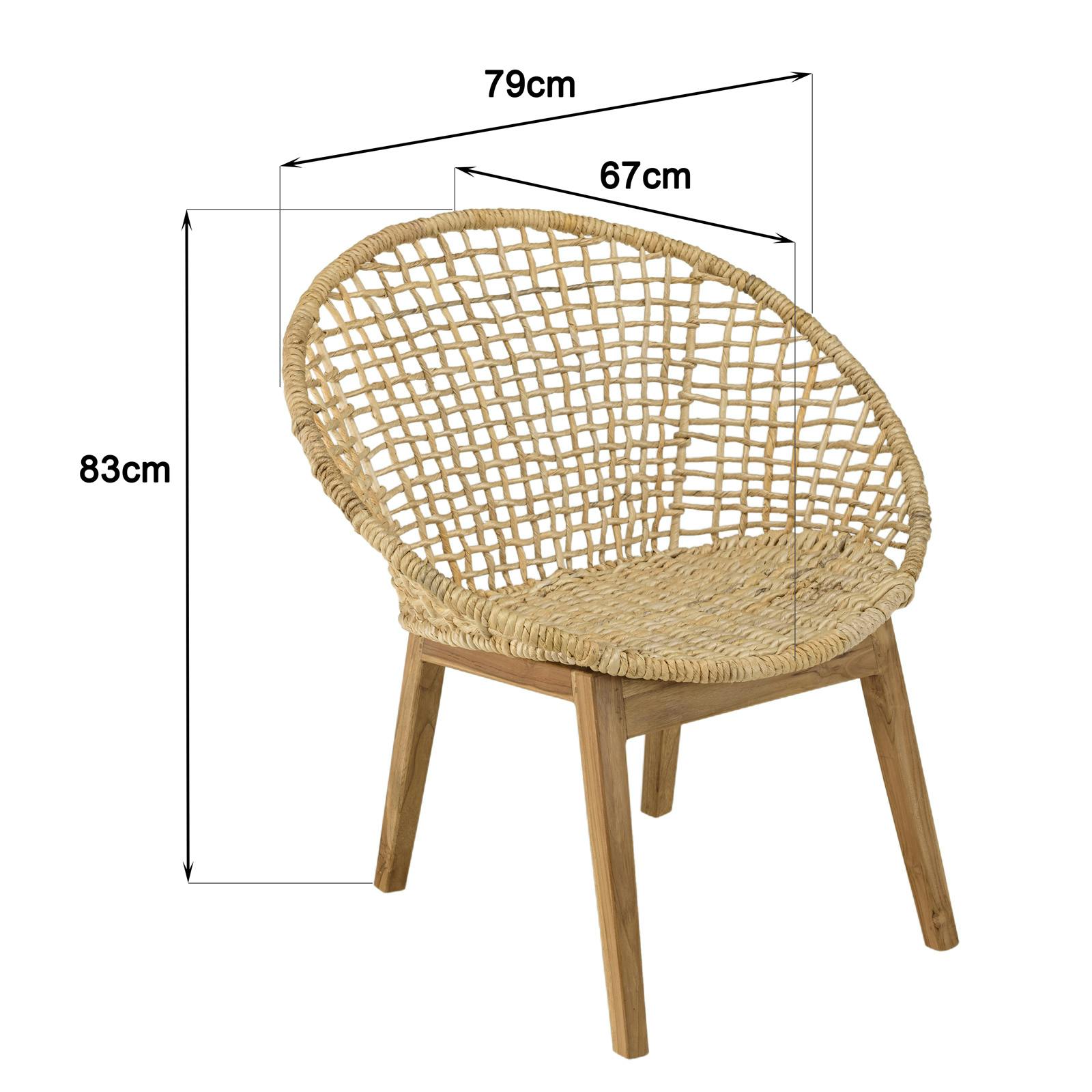 Fauteuil rond beige bois recyclé et chanvre tressé SWING | Fauteuils ...