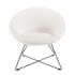 Fauteuil rond blanc tissu bouclettes TIM
