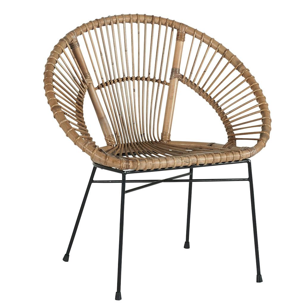 Fauteuil rond rotin naturel pieds métal CANADA | Fauteuils | Pier Import