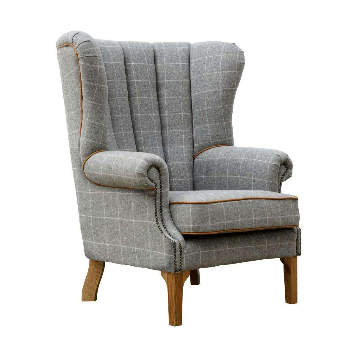 Fauteuil salon confortable motif carreaux COTTAGE