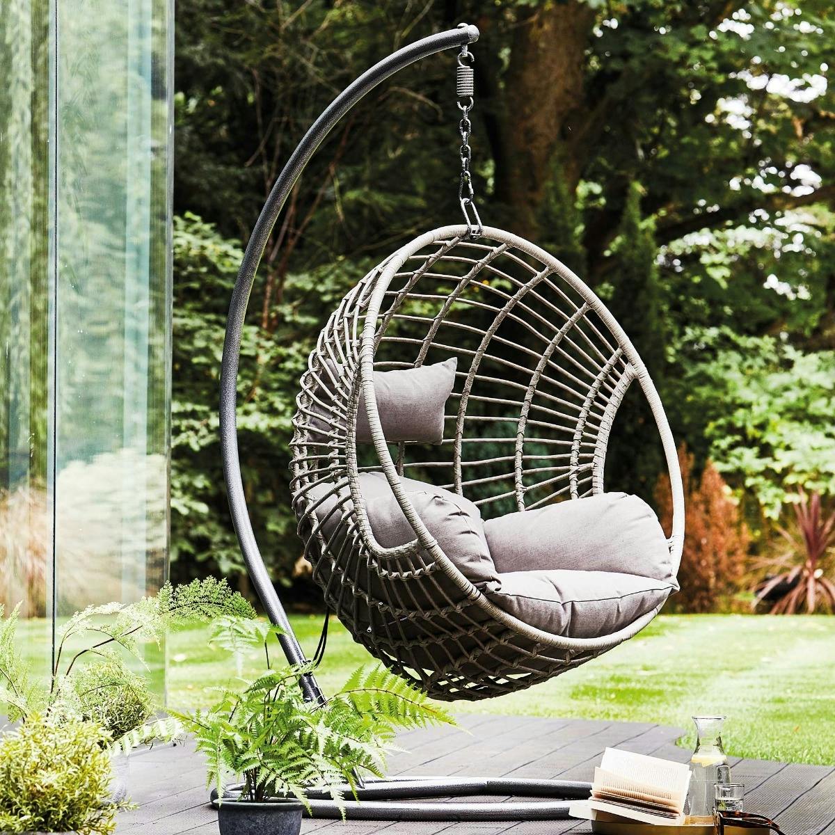 Fauteuil suspendu gris forme ronde SOUTH BEACH