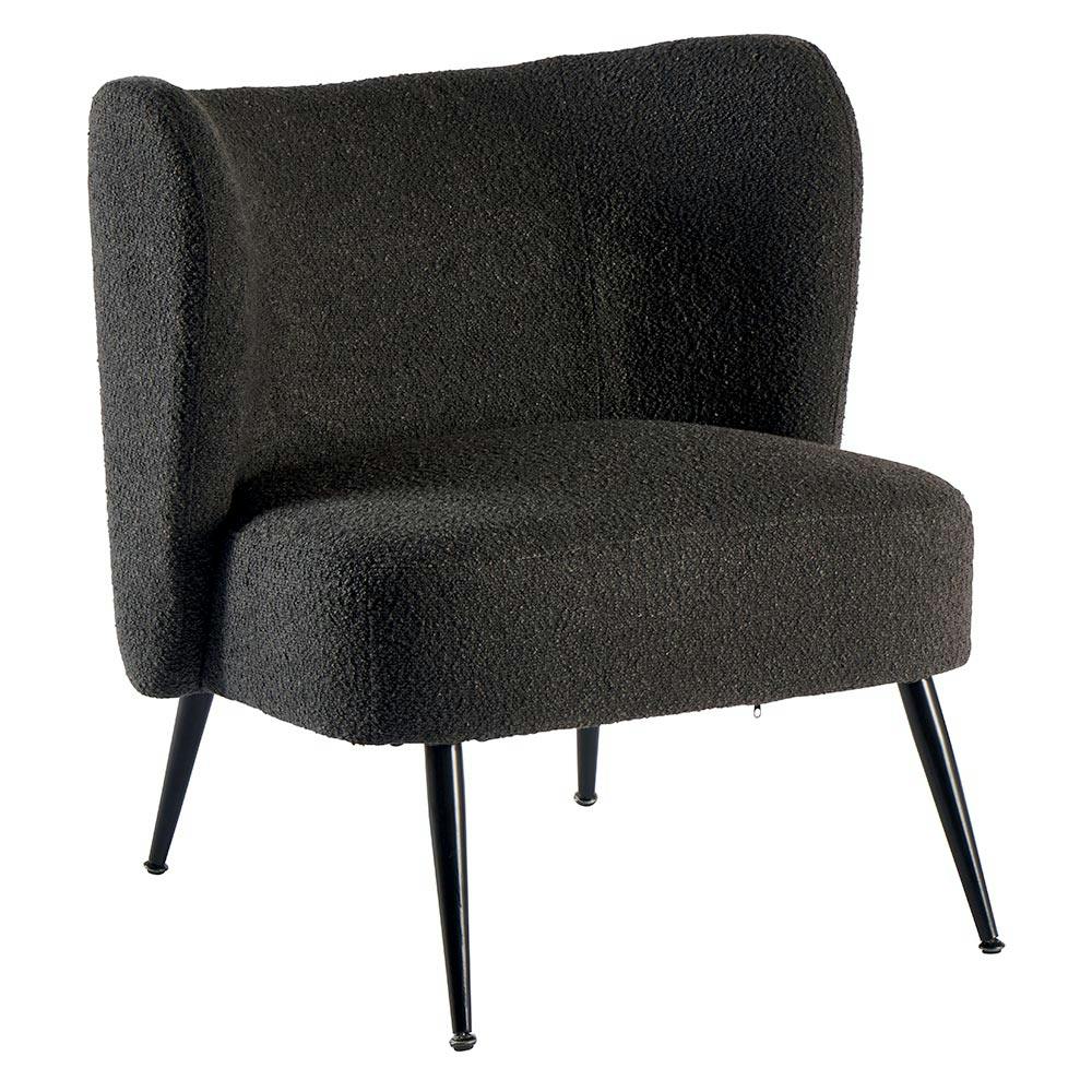 Fauteuil tissu anthracite bouclé MALMOE