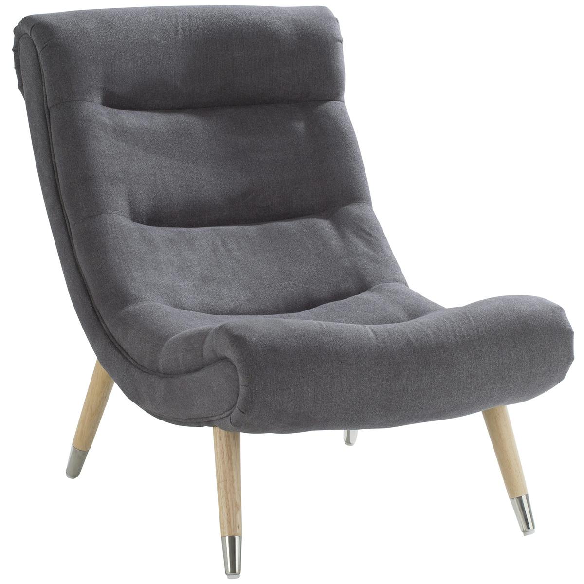 Fauteuil tissu gris L63xP105xH83 KENYA