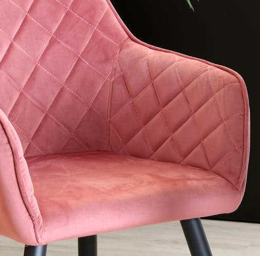 Fauteuil velours rose MALMOE