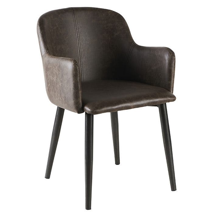 Fauteuil vintage tissu taupe
