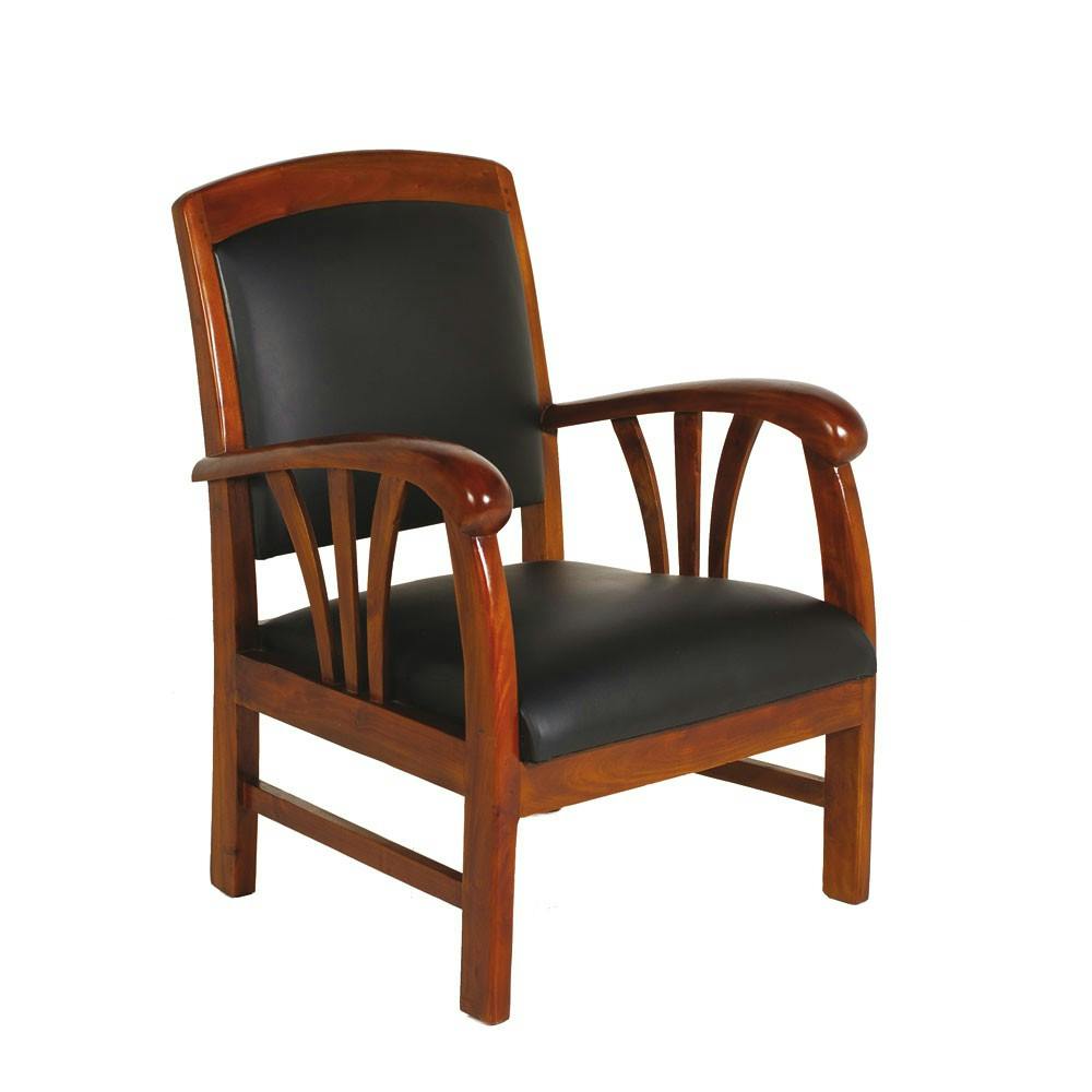 Fauteuil vinyl noir DIKA