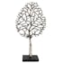 Figurine arbre en métal argenté pied marbre 44 cm