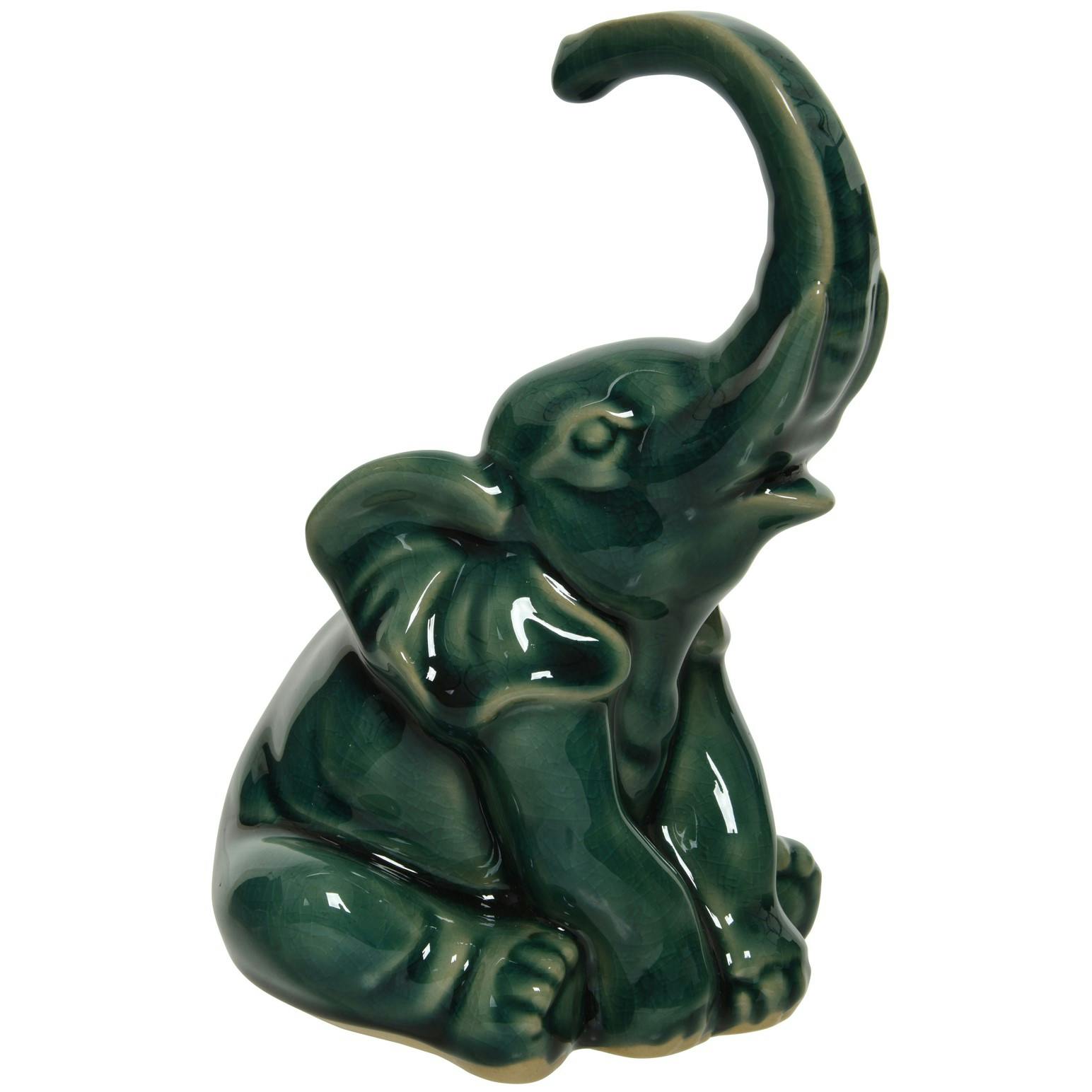 Figurine éléphant assis 16 cm
