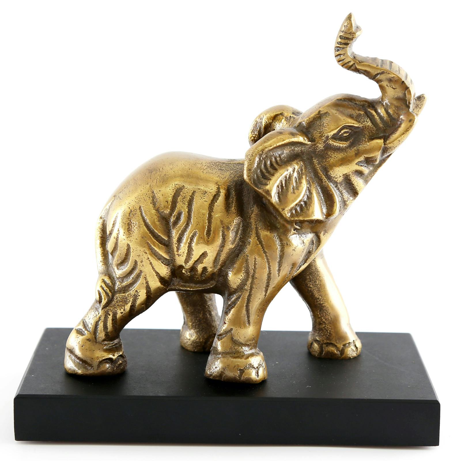 Figurine éléphant en métal doré 18 cm
