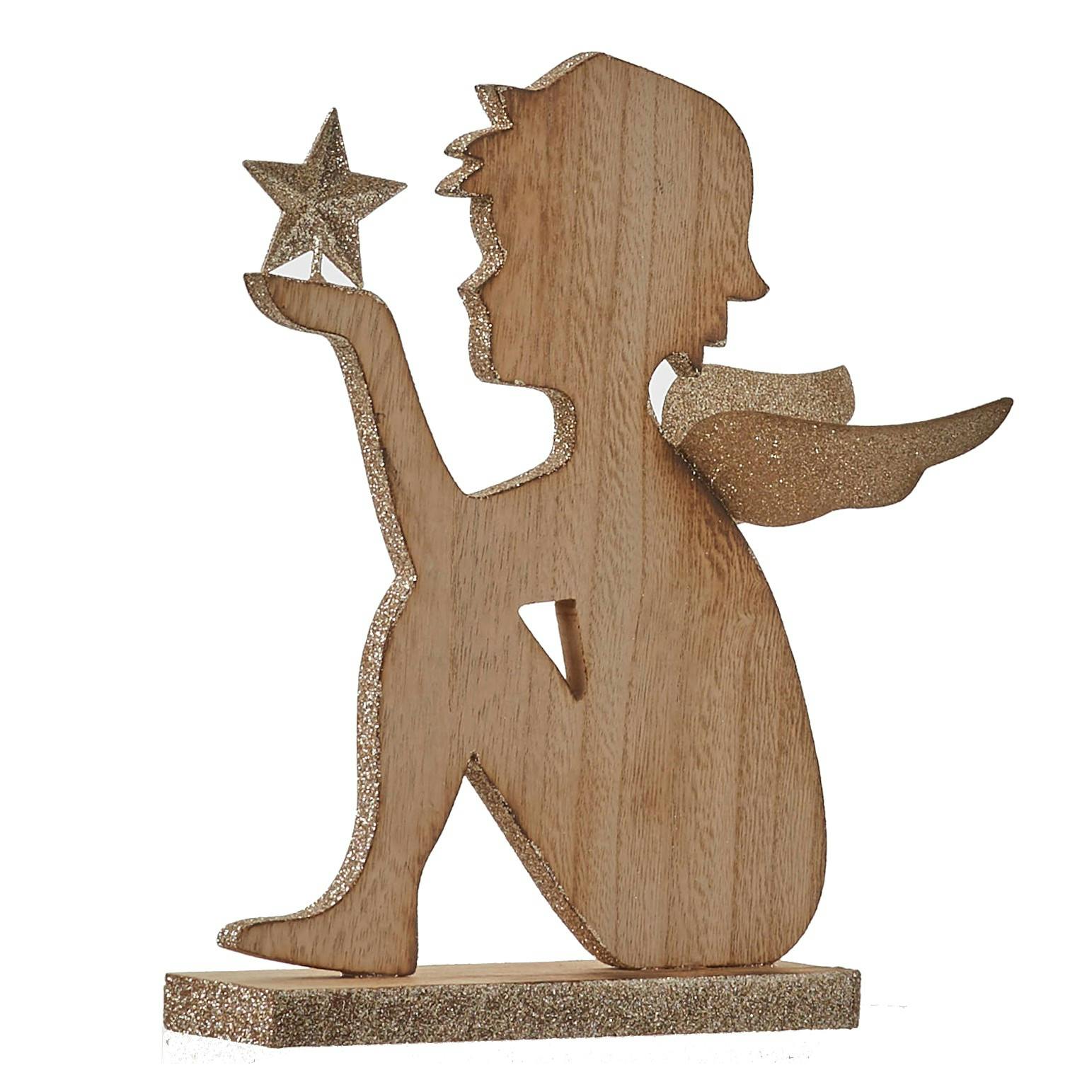 Figurine en bois Ange 21x18x4cm