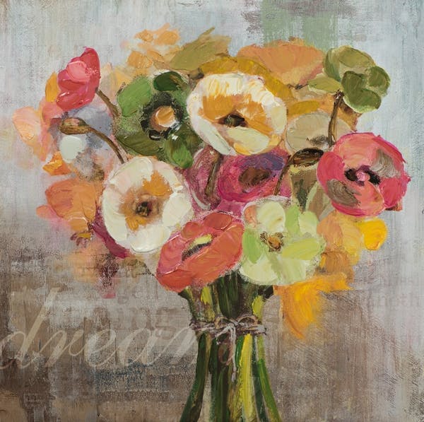 FLEURS Peinture carré coquelicots colorés dream 60x60