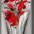 FLEURS Peinture Coquelicots vertical Rouge Acryl. 25x150