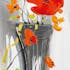 FLEURS Toile Coquelicots verticale Orange Acryl. 25x150