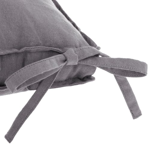 Galette de chaise en coton gris foncé 40x40x6cm