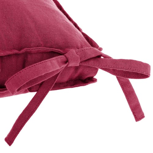 Galette de chaise en coton rouge 40x40x6cm