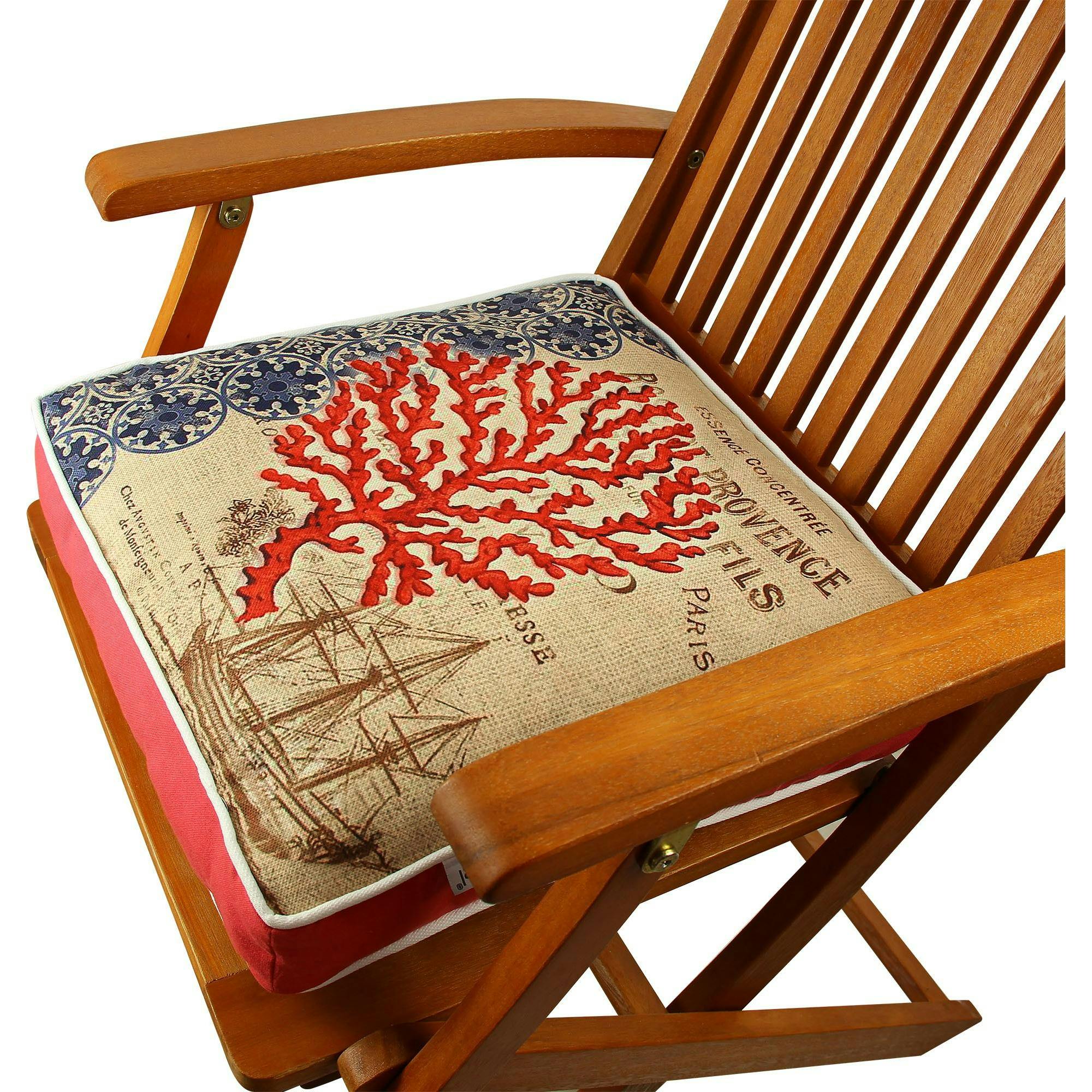 Galette de chaise vintage – corail rouge IZMIR