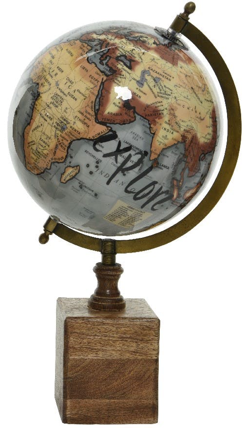 Globe terrestre tons brique rose