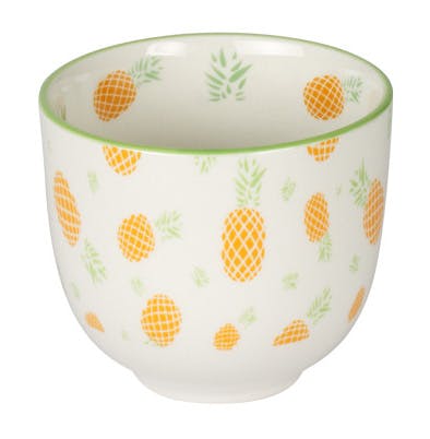Gobelet 10cl porcelaine décorée tropic jaune