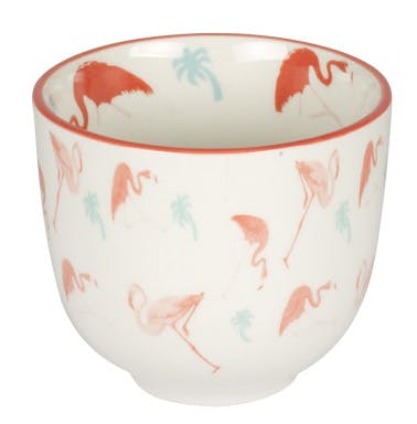 Gobelet 10cl porcelaine décorée tropic rose