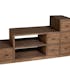 Meuble TV escalier avec tiroirs en bois de style exotique