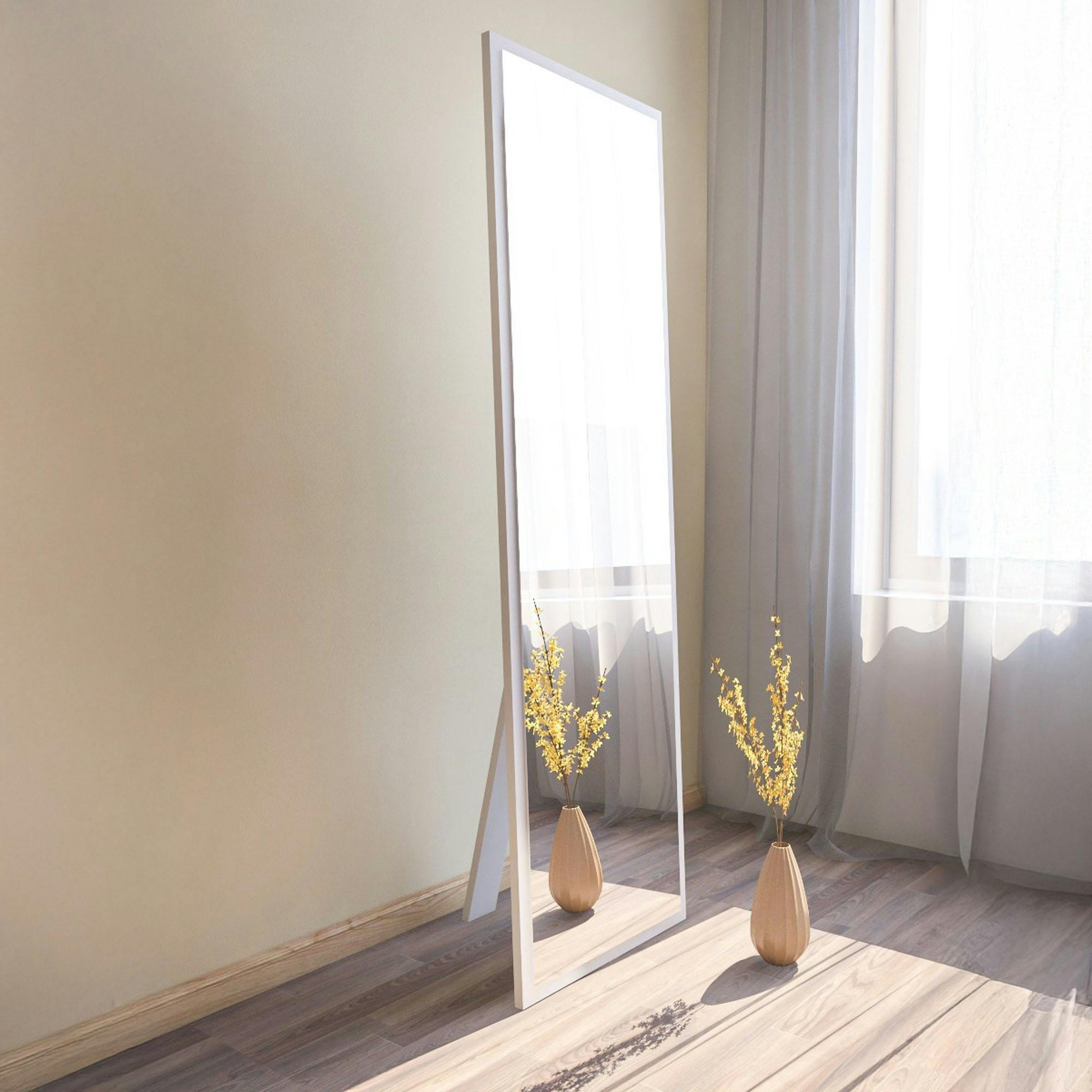 Grand miroir blanc plein pied 160 cm style moderne CODY