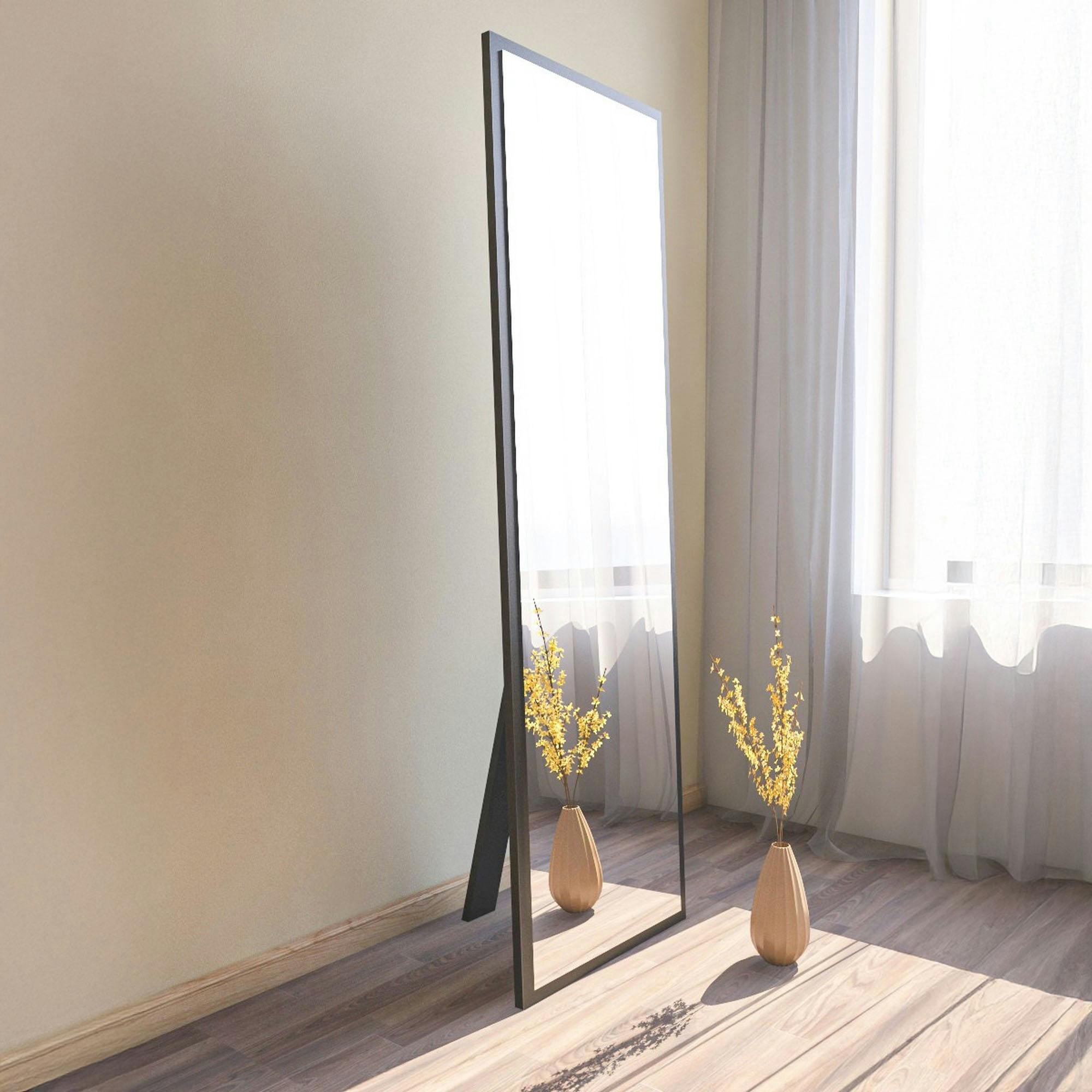 Grand miroir plein pied noir style moderne 160 cm CODY