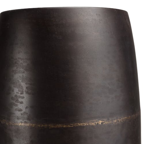 Grand vase rond métal brun antique ZALA