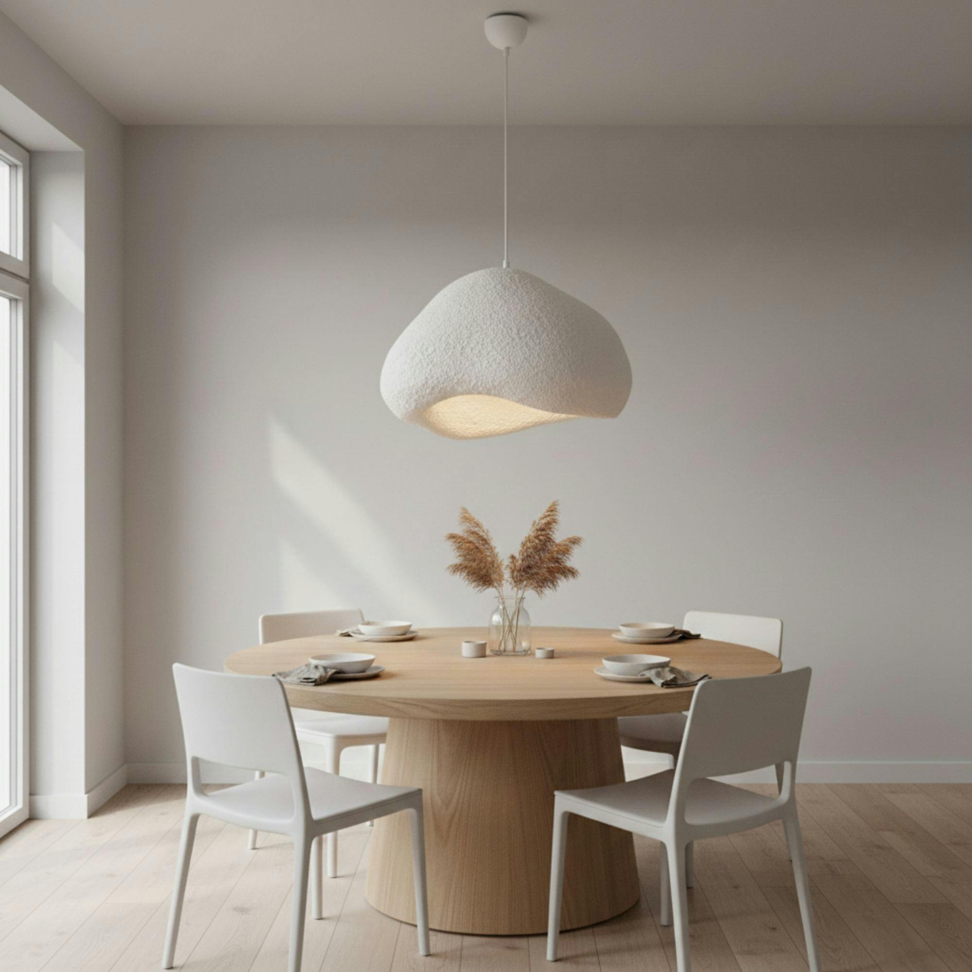 Grande suspension blanche design organique 50 cm NOXIS