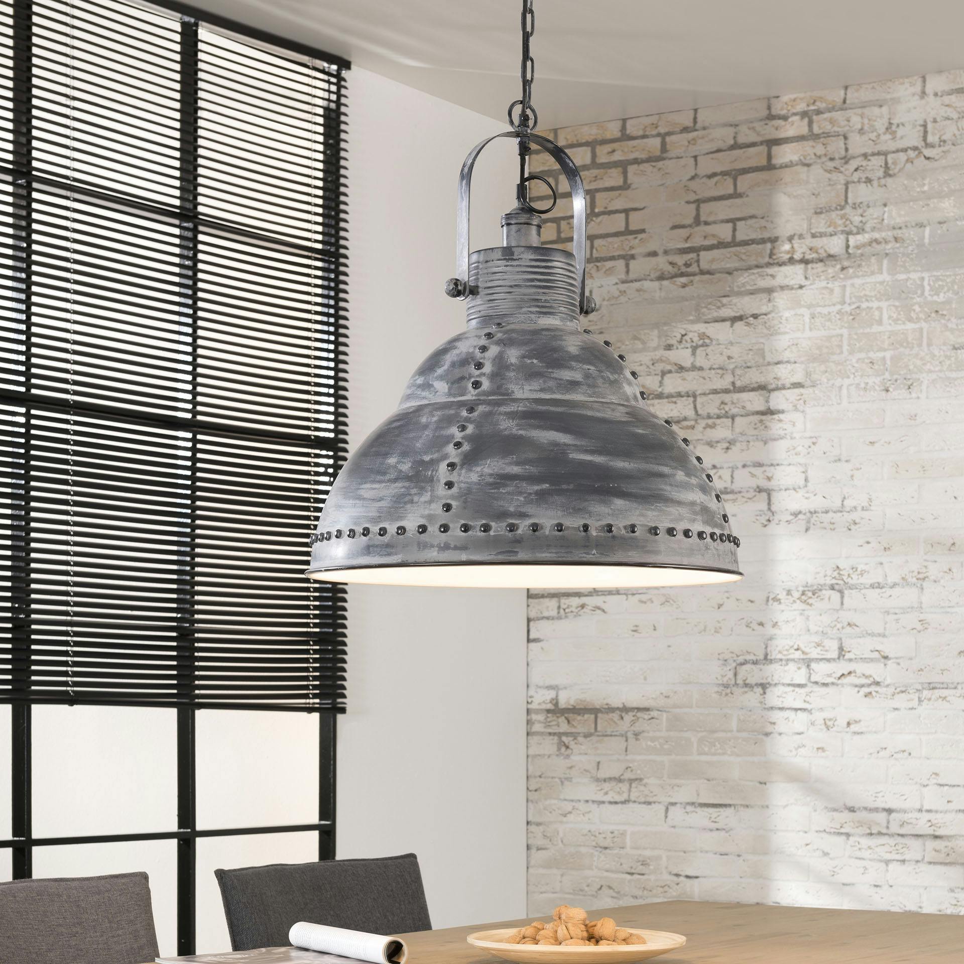 Grande suspension industrielle grise rivets RALF