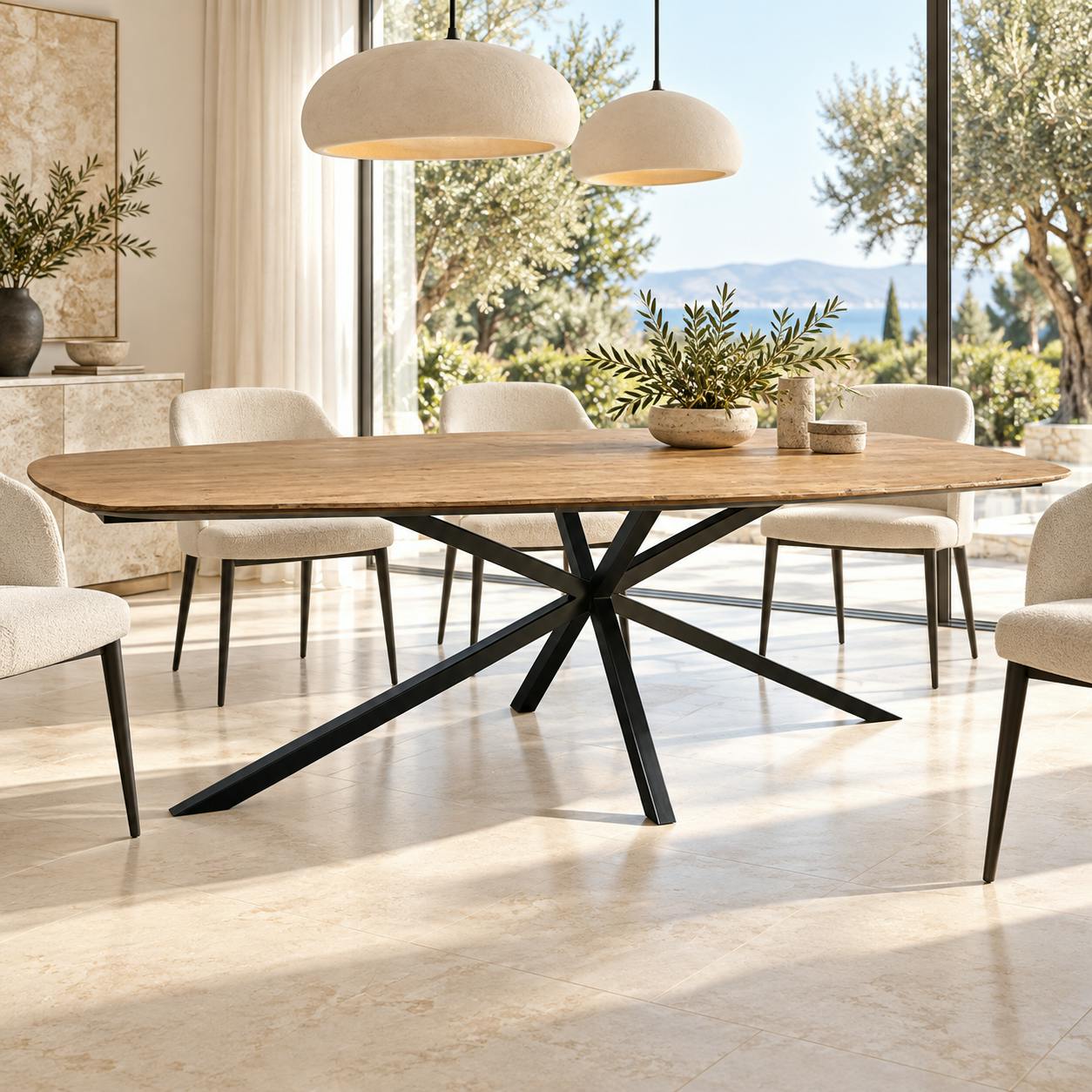 Grande table à manger en bois de teck recyclé 280 cm DEPOK